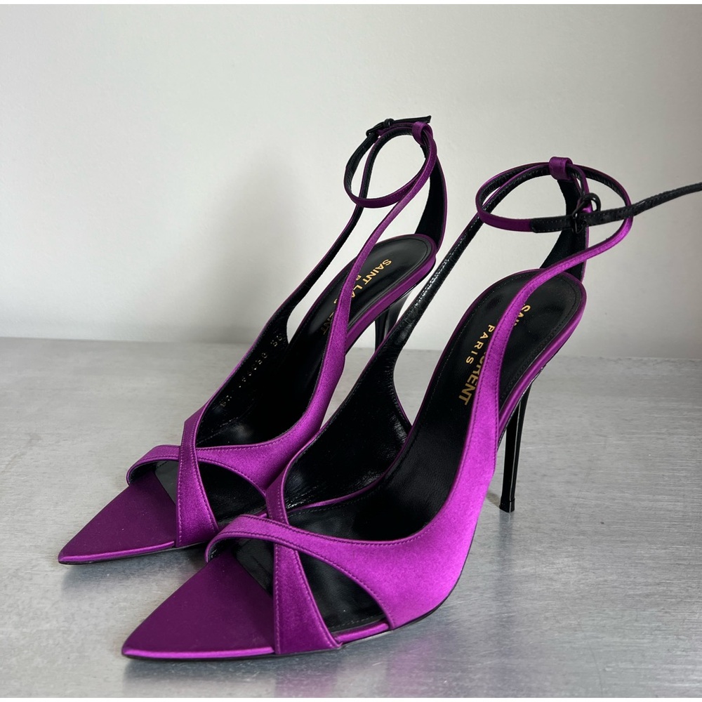 Saint Laurent Purple Satin Ankle Strap
Pointed Toe Heels EU 36 US 6 - Picture 2 of 5